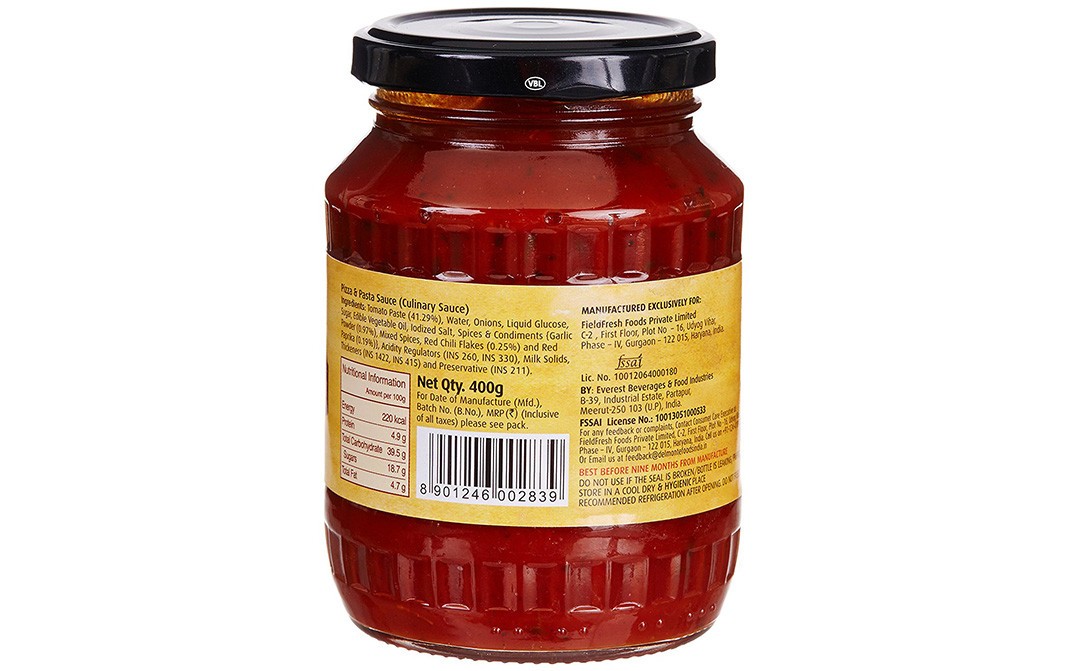 Del Monte Pizza & Pasta Sauce   Glass Jar  400 grams